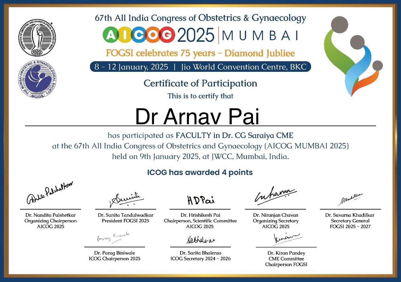Faculty Recognition at the Dr. C. G. Saraiya CME certificate