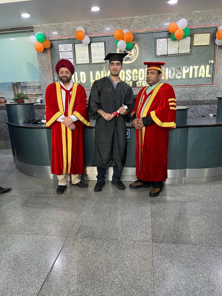Dr. Arnav Pai at a professional academic recognition ceremony